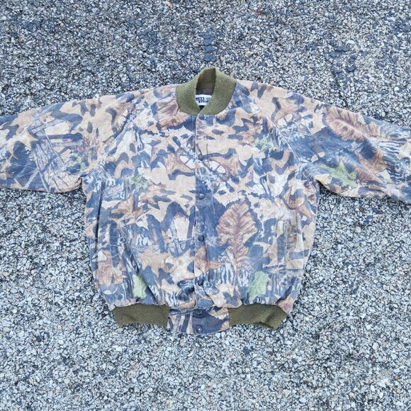 VINTAGE MENS JERZEES OUTDOORS CAMOUFLAGE JACKET COAT - Picture 2 of 11